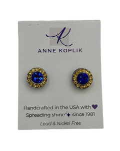 GOLD/BLUE CENTER EARRINGS