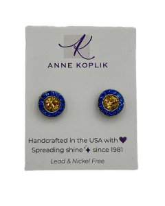BLUE/GOLD CENTER EARRINGS