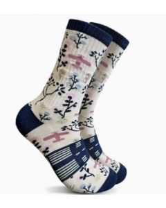 Airplane Floral Crew Socks