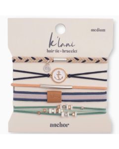 Anchor Nautical Hair Tie Bracelet Set