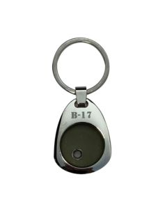 B-17 POLISHED NICKEL KEYCHAIN