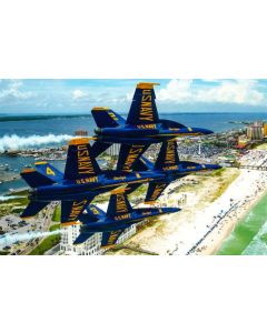 BLUE ANGELS DIAMOND FORMATION AT PENSACOLA BEACH POSTCARD