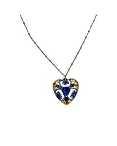 BLUE GOLD HEART NECKLACE