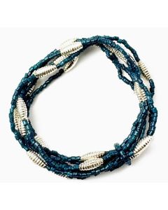 Midnight Blue Seed Bead Stretch Bracelet