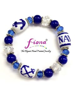 NAVY BEADED BRACELET