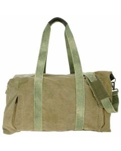 RECYCLED MILITARY TENT WEEKENDER DUFFLE BAG
