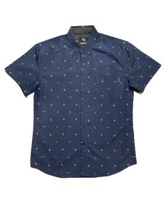 F-18 BLUE/GOLD BUTTON UP SHIRT - STANARD FIT