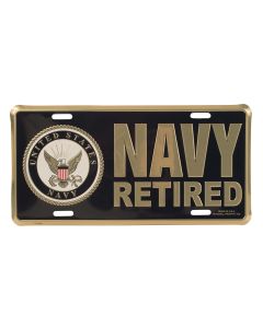 US NAVY RETIRED LICENSE PLATE