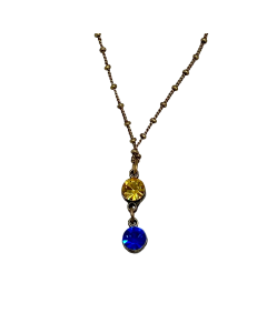 BLUE/GOLD DROP PENDANT
