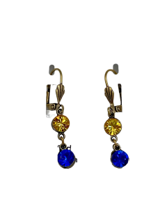 BLUE/GOLD DROP EARRINGS