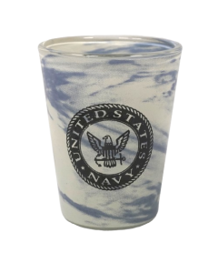NAVY MARBLED SHOT GLASS