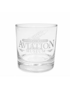 National Naval Aviation Museum Engraved F-14A Tomcat Round Whiskey Rocks Glass