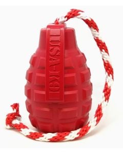 USA K9 GRENADE CHEW TOY/ROPE - RED