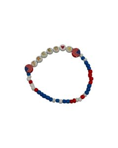RED, WHITE, AND BLUE STRECH BRACELET