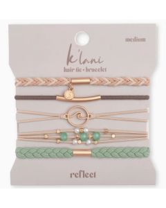 Reflect Gold Wave Hair Tie Bracelet Set