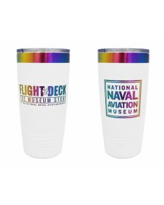 National Naval Aviation Museum & Flight Deck Store Engraved Logo White Tumbler