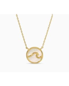 Golden Wave Shell Pendant Necklace