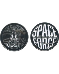 SPACE FORCE GLOBE TEXT COIN