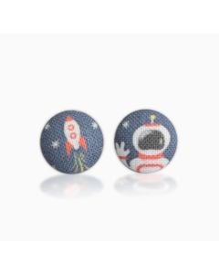 SPACE MAN - BUTTON EARRINGS