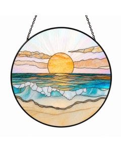 Beach Sunset Stained Glass Suncatcher