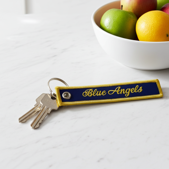 BLUE ANGELS EMBROIDERED KEY CHAIN