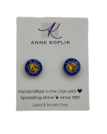 BLUE/GOLD CENTER EARRINGS