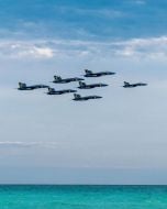 BLUE ANGELS MATTED PRINT - SUPER BLUES BEACH RUN