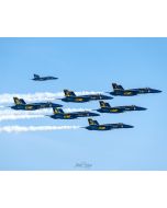 BLUE ANGELS MATTED PRINT - SUPER BLUES DELTA FORMATION