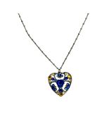 BLUE GOLD HEART NECKLACE