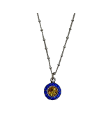 BLUE/GOLD CENTER PENDANT NECKLACE