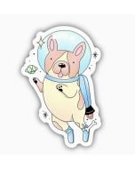 CUTE DOG ASTRONAUT STICKER
