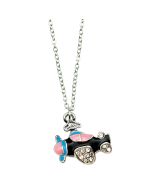 ENAMELED PLANE NECKLACE