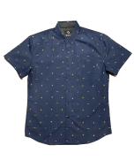 F-18 BLUE/GOLD BUTTON UP SHIRT - STANARD FIT