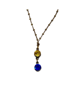 BLUE/GOLD DROP PENDANT