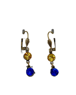 BLUE/GOLD DROP EARRINGS