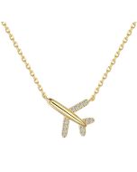 GOLD SPARKLE PLANE NECKLACE