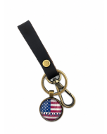 Florida Flag Leather Keychain