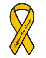 MINI SUPPORT OUR TROOPS YELLOW RIBBON MAGNET