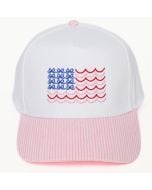 Americana USA Wave Bow Flag Embroidered Cap