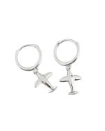 SILVER AIRCRAFT EARRING