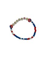 RED, WHITE, AND BLUE STRECH BRACELET