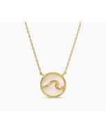 Golden Wave Shell Pendant Necklace