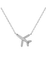 SILVER SPARKLE PLANE NECKLACE