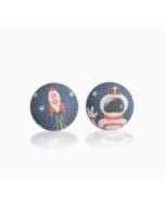 SPACE MAN - BUTTON EARRINGS
