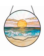 Beach Sunset Stained Glass Suncatcher