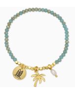 Surfboard & Palm Tree Charm Stretch Bracelet