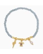 Coastal Turtle & Shell Charm Stretch Bracelet
