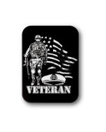VETERAN BLACK/WHITE MAGNET