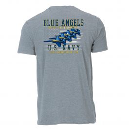 blue shirt with angels