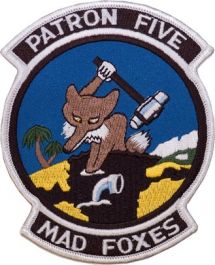 USN NAVY MAD FOXES  PATRON FIVE 5 PATCH